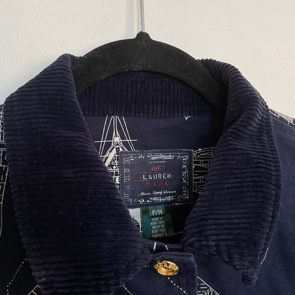 Ralph Lauren navy blue Maritime print jacket sz M - Picture 10 of 10